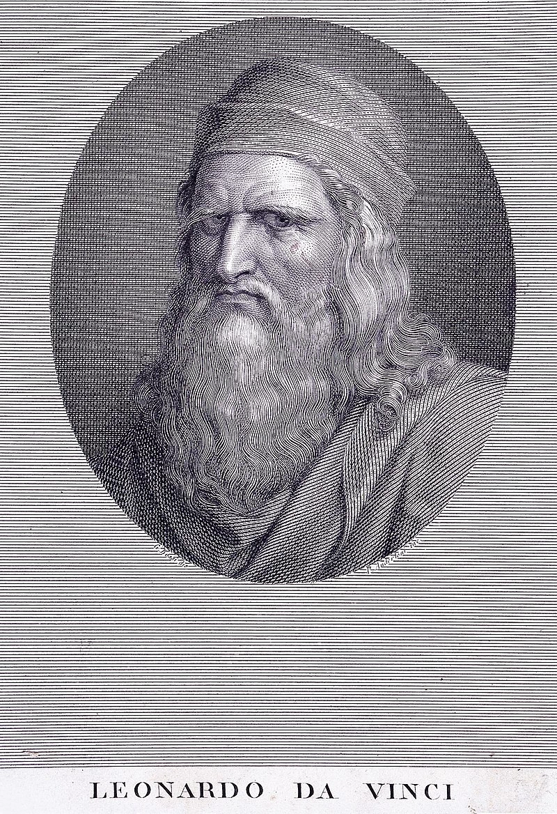 Leonardo da Vinci - incisione a bulino di Pietro Anderloni su disegno di Giuseppe Bossi